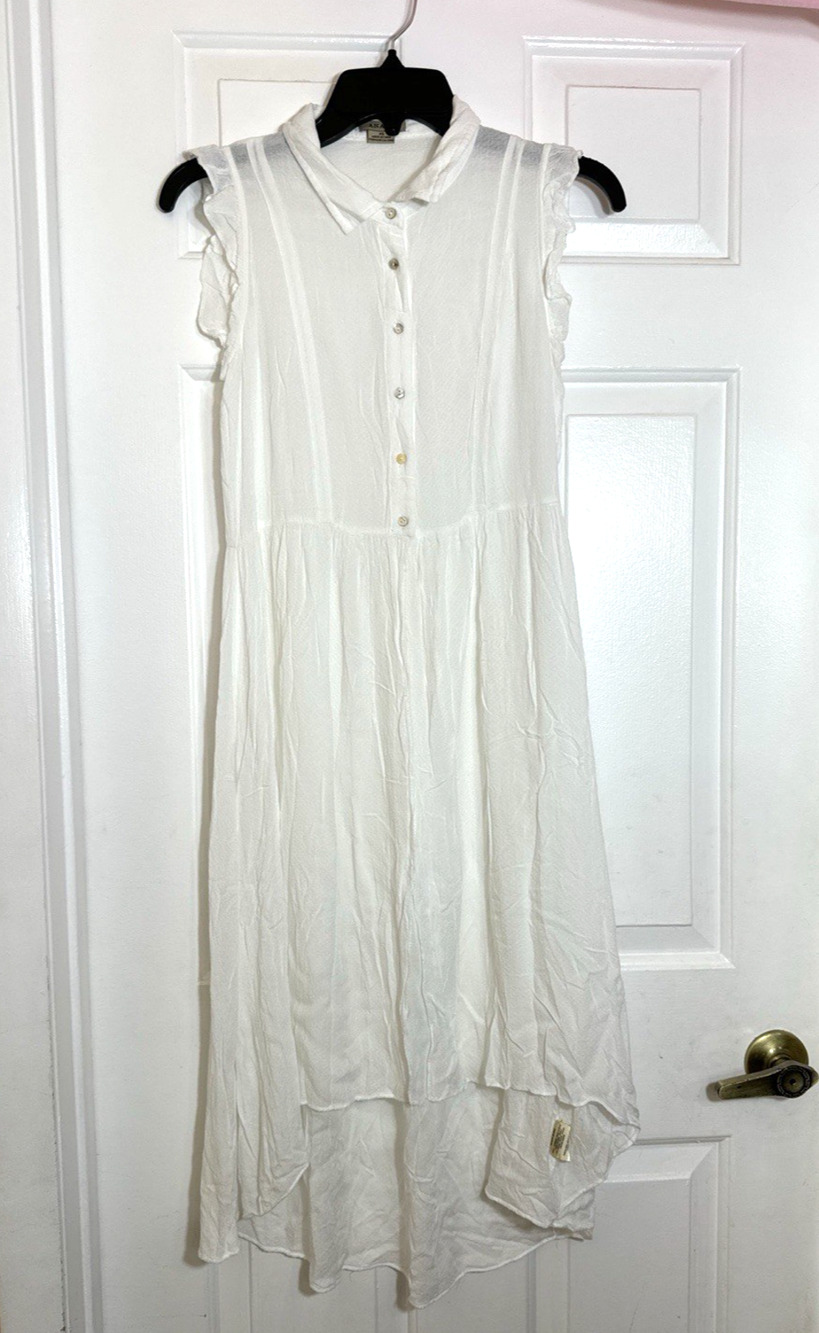 Anthropologie Anama Yolanda Tunic Top Hi-Low Dress White Flowy Boho Coquette S